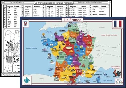 Vista 11 de Tot Talk Mantel individual educativo Asia para niños, fabricado en Estados Unidos, duradero, de doble cara, países, capitales, banderas, vías