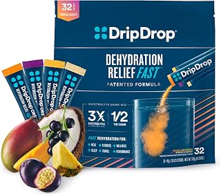 DripDrop Hydration - Electrolyte Powder Packets - Mango, Acai, Passion Fruit, Pineapple Coconut - 32 Count
