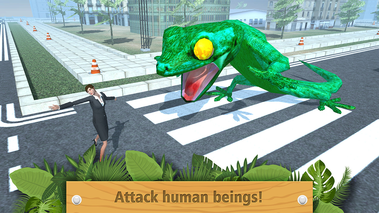 Attack Gecko Giant Gecko Lizard City Attack: Colossal Reptile | Wreak Panic And ...