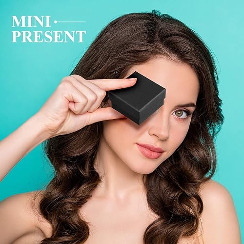 Miniatura 3 de Yinkin 72 cajas de regalo de joyería, cajas de cartón para joyas, cojín de espuma de embalaje, caja de regalo cuadrada para anillo, collar, aretes,