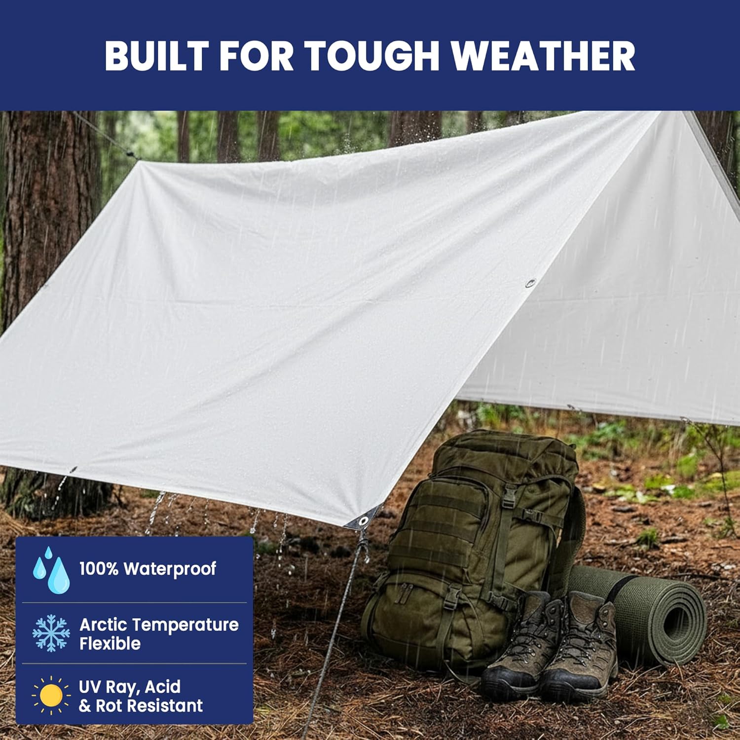 Tarps Now 10x40 Feet Heavy Duty Waterproof Tarp | 12 MIL Poly Tarp with Reinforced Edges & Aluminum Grommets | Weatherproof Tarpaulin for Roof, Outdoor, Camping | Large Brown Tarp Cover
