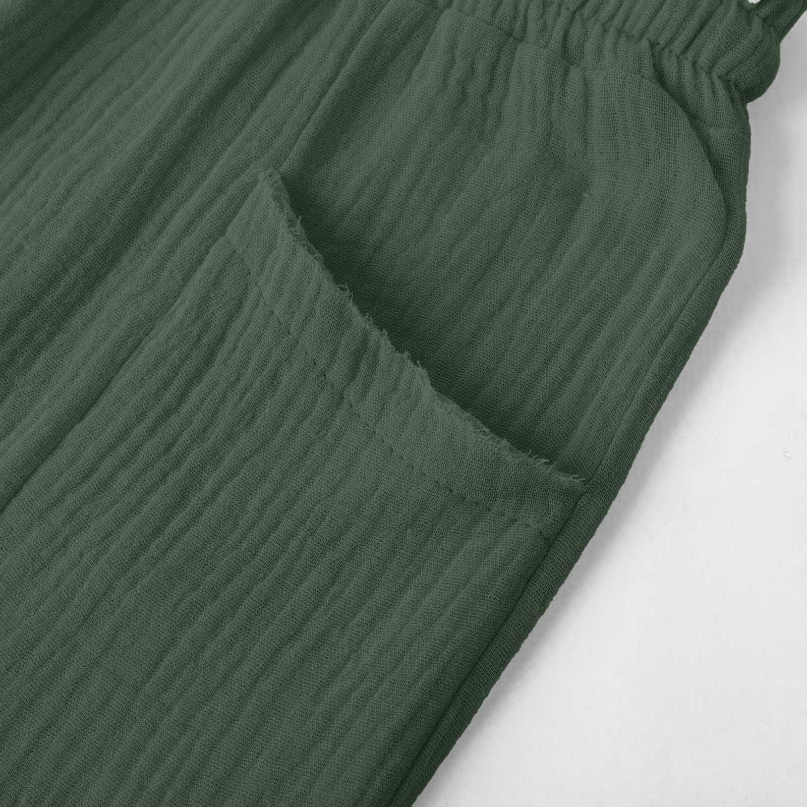 Pantalones cortos capri para niñas, cintura elástica, 3/4, pierna ancha, suaves