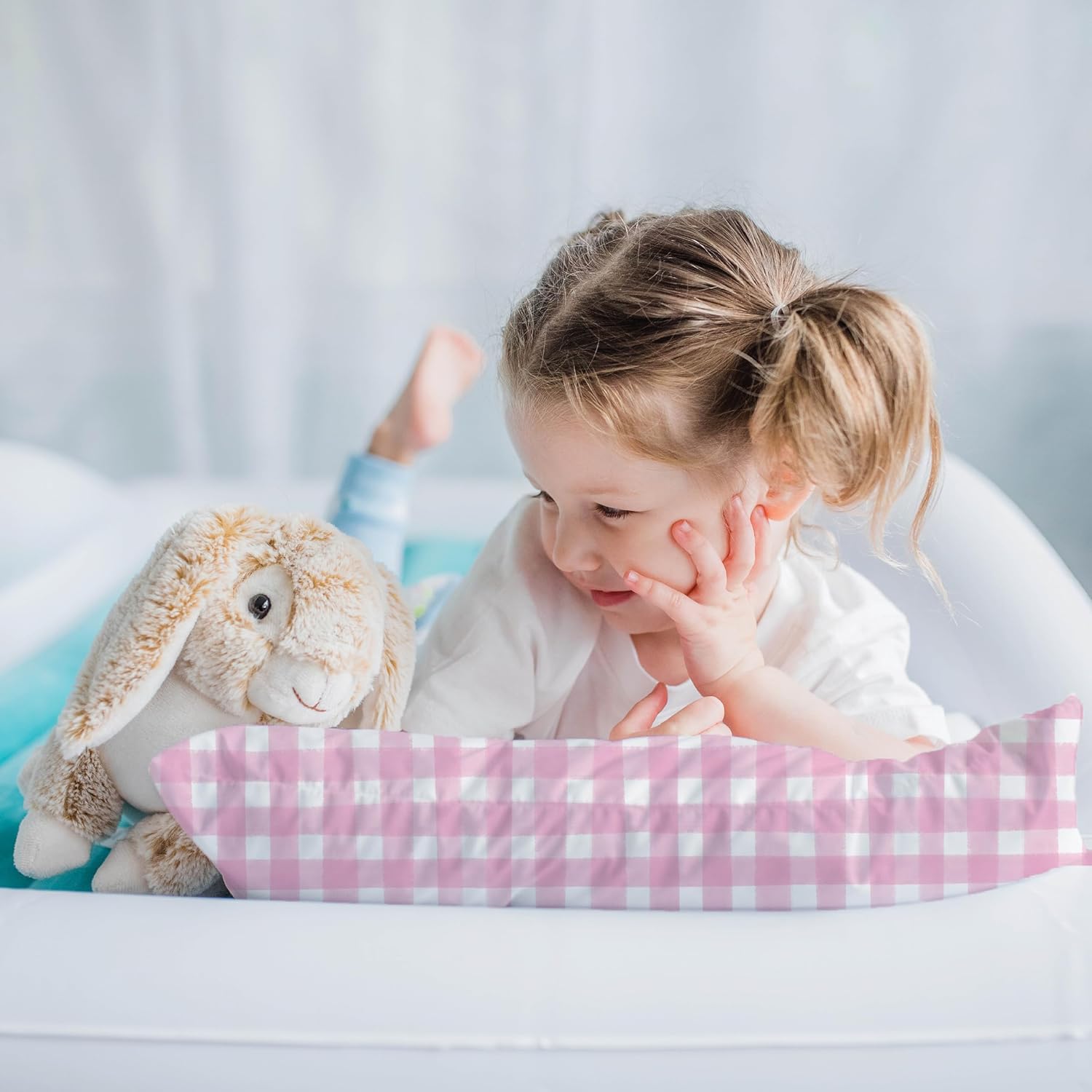 Little Sleepy Head Toddler Pillowcase, 100% Cotton & Hypoallergenic Pillow Case for Toddler Pillow, Snug Fit Envelope Pillowcase, 13x18 Pillowcase, Pilllow Sold Separately (Gingham Pink) image 4