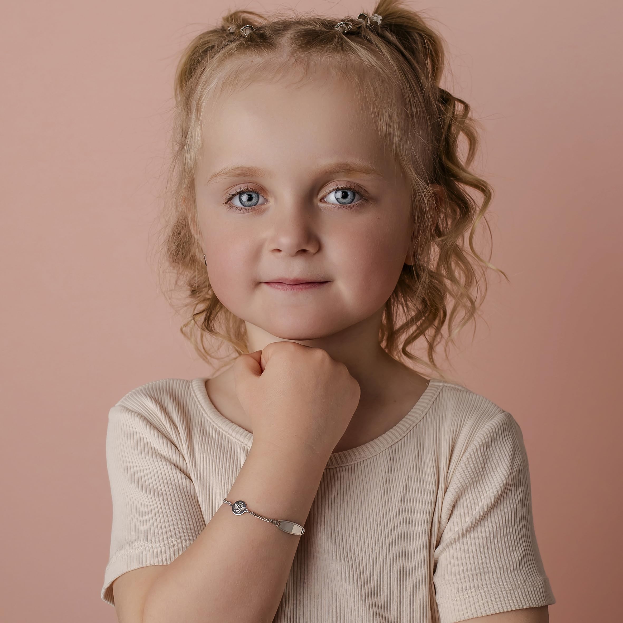 Bracciale Bambino in Argento 925 con Angelo e Targhetta Personalizzabile – Idea Regalo Nascita, Battesimo, Comunione