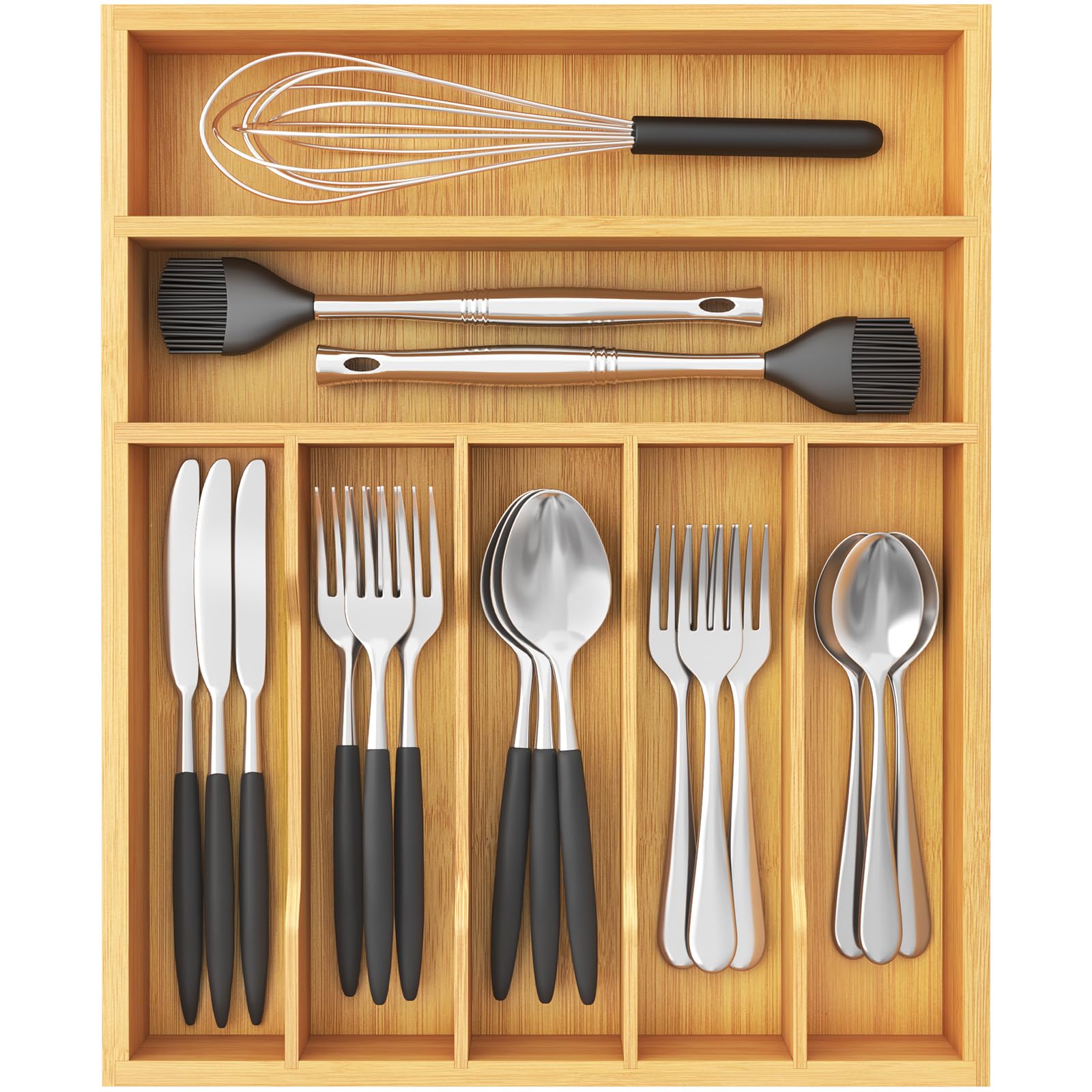 Lifewit Bamboo Silverware Tray for Drawer