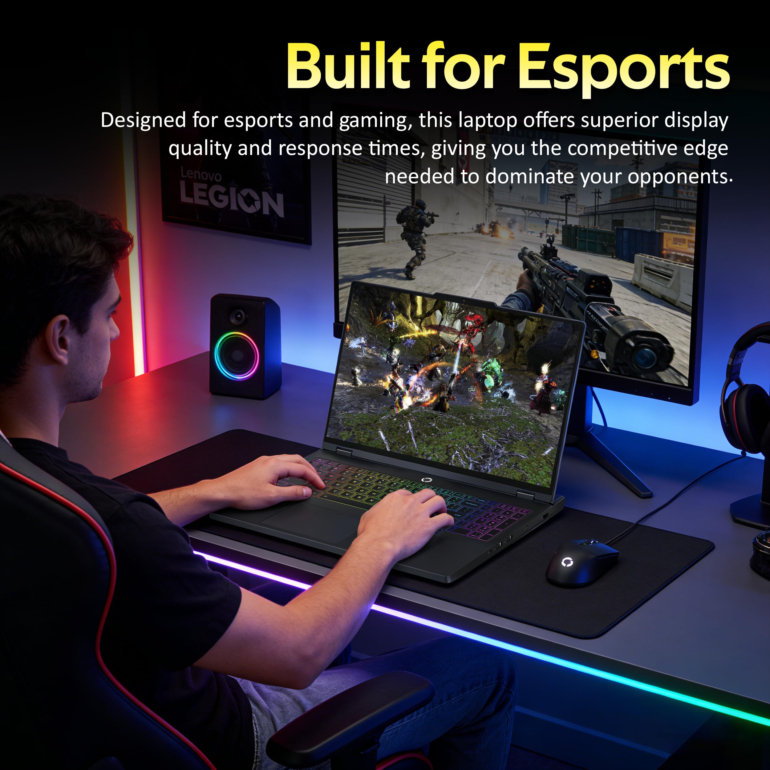Lenovo Legion Pro 5 16 Zoll WQXGA 165Hz Gaming Laptop, AMD Ryzen 7 8745HX, GeForce RTX 5060 8GB GDDR7, 32GB DDR5, 2TB Speicher (1TB SSD + 1TB Dockingstation), 24-Zonen RGB-Tastatur mit