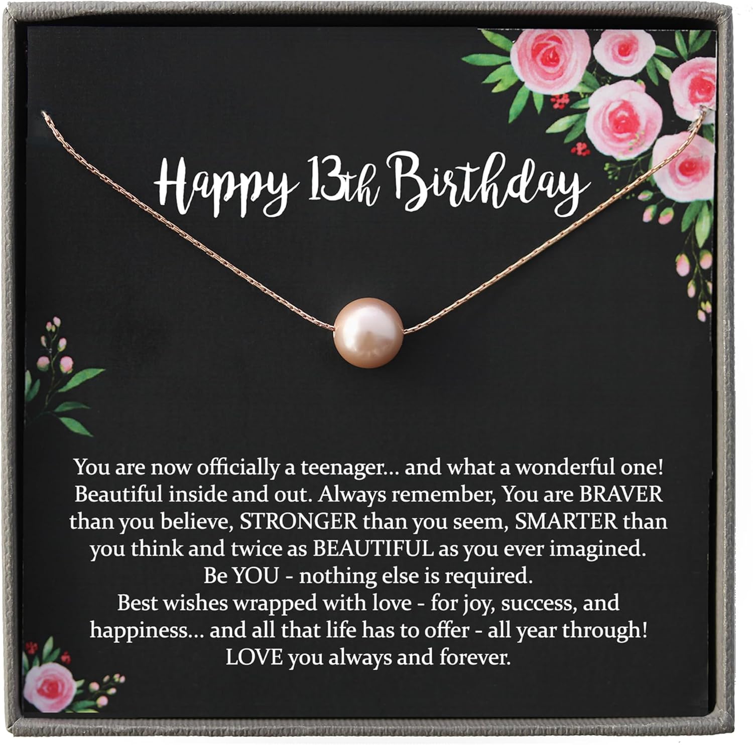 Be Wished Personalized 13th Birthday Gifts for Girls, Necklace with Meaningful Message