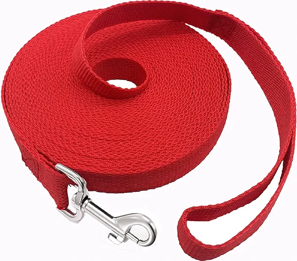 SALO Nylon Training Dog Leash for Small Medium Large Dogs, 1 Inch Wide, 20ft 30ft 40ft 50ft Long Leash Dog/Puppy Lead for Obedience Recall Training, Camping, or Backyard