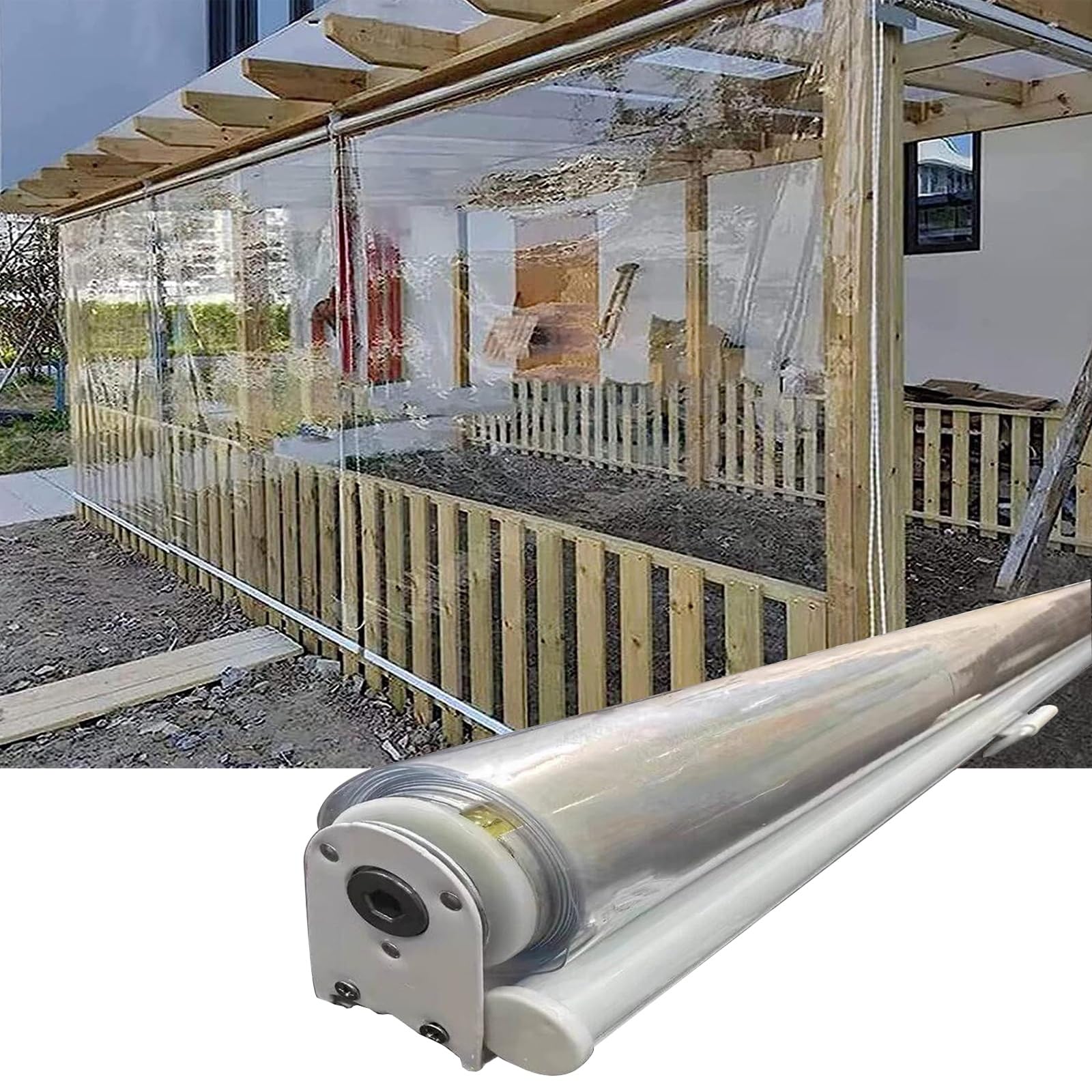 Tende avvolgibili impermeabili per gazebo e patio, in PVC trasparente, antivento, protezione dai raggi UV, per giardino e spazi esterni