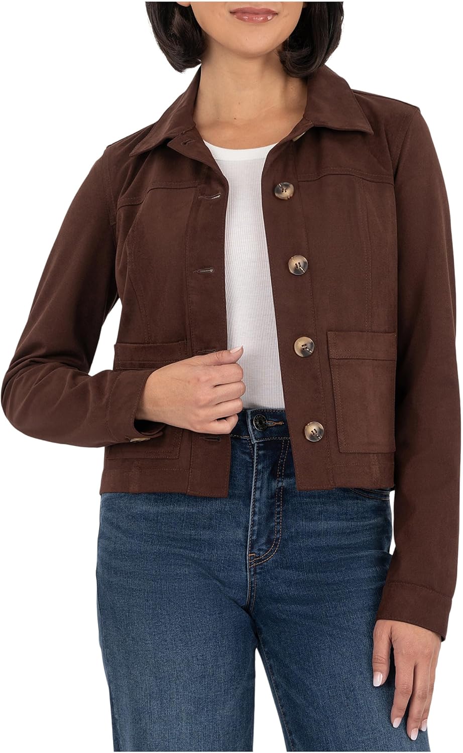 KUT from the Kloth womens Matilda - Crop Trucker Jacket W/Patch Pockets