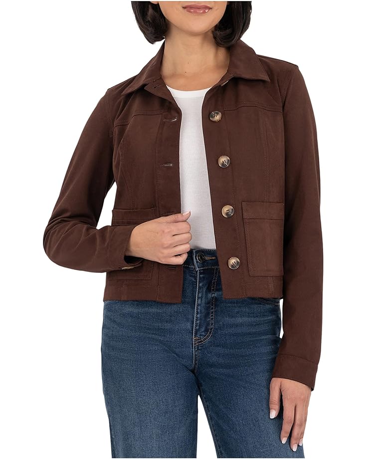 KUT from the Kloth Matilda - Crop Trucker Jacket w/ Patch Pockets - Main View