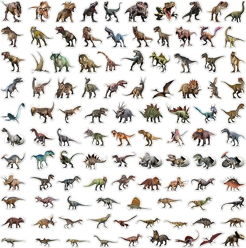 Miniatura 7 de Calcomanías de dinosaurio, 100 unidades, calcomanías de vinilo realistas impermeables para niños, adolescentes, niños, niñas, botellas de agua,