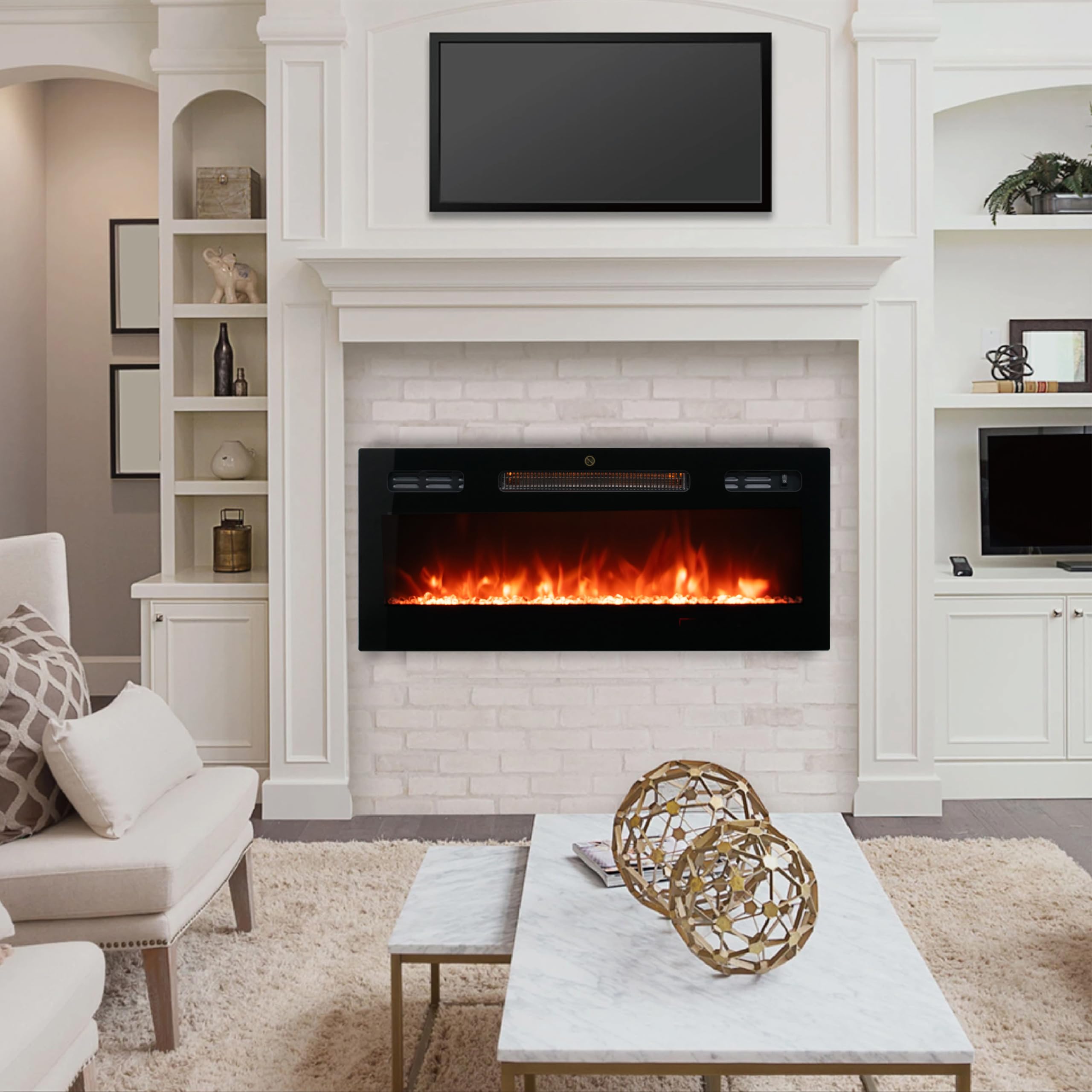 Realistic Wall Mounted Electric Fireplace Luxury Fireplace Indoor Wall