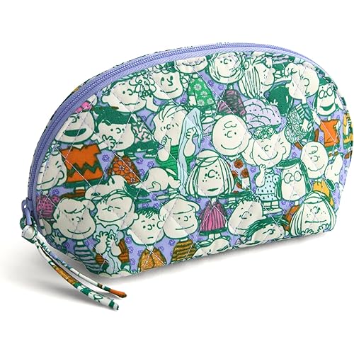 Vera Bradley Premium Cotton Medium Cosmetic Makeup Bag, Peanuts Pals
