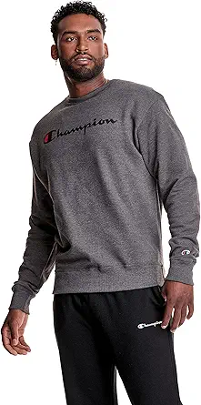 Champion Men's Sweatshirt, Powerblend, Fleece Midweight Crewneck Sweatshirt (Reg. Or Big & Tall)