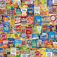 Vista 1 de 100 Count Snacks Variety Pack Gift Box- Huge Snack Care Package- Delicious Individually Wrapped Snack Box for Adults, Kids, College Students