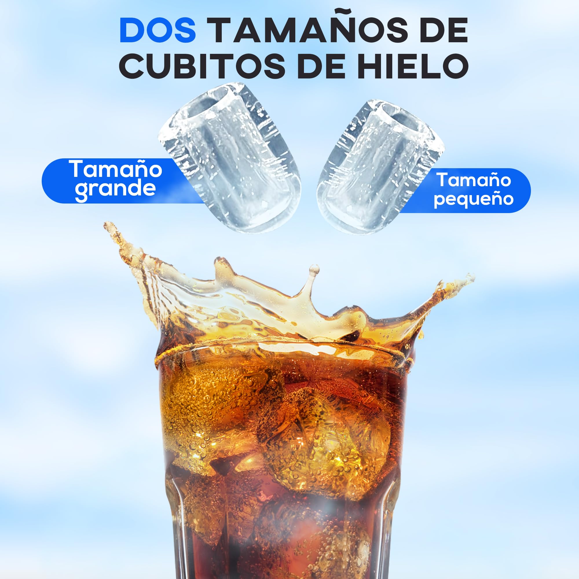 HOMCOM Máquina de Hielo Autolimpieza para Casa 12 kg/24h Negro | Máquina de Hacer Hielo, Ventana, 9 Cubitos de Hielo en 8 Minutos, 2 Tamaños de Cubitos, Cuchara Cesta