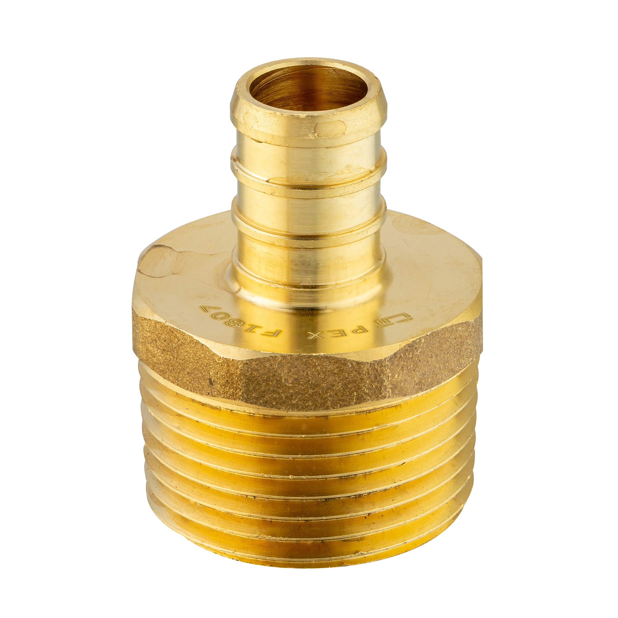 EFIELD Pex - Adaptador macho NPT de 1/2 pulgada x 3/4 pulgadas (10 unidades) accesorios de latón engarzado de latón, ASTM F1807, NSF/ANSI 61