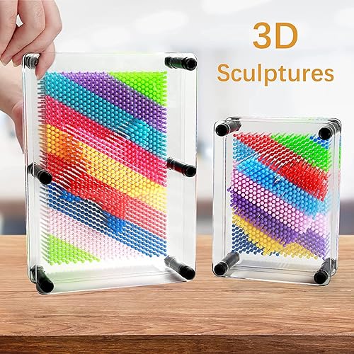 Miniatura 6 de Escultura de tablero de arte 3D, regalo sensorial de arco iris, tamaño 3.75 x 5, creatividad de escritorio de plástico para niños, adultos, hogar,