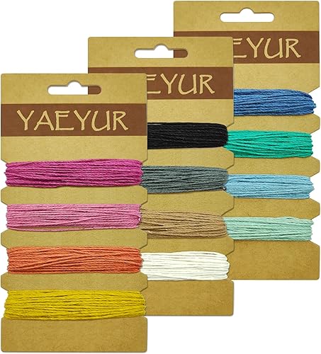 CordĂłn de hilo de 12 colores para hacer joyas, cuerda de lino multicolor para hilo de yute, cuerda de cuerda natural encerada de 0.039in y 60 yardas CordĂłn de hilo de 12 colores para hacer joyas, cuerda de lino multicolor para hilo de yute, cuerda de cuerda natural encerada de 0.039in y 60 yardas