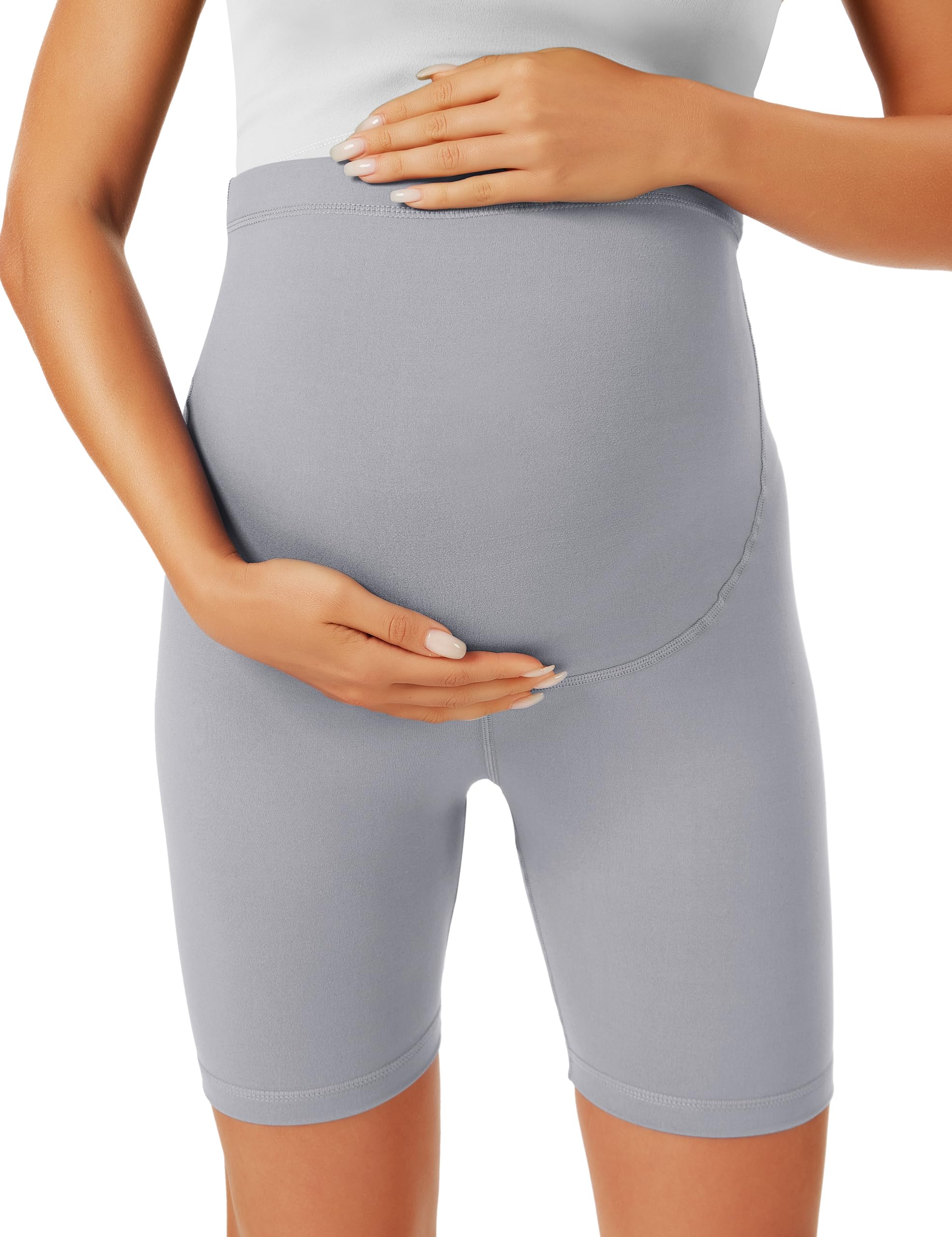 BONVIGOR Pantalones Cortos de Maternidad sobre el Vientre, Pantalones Cortos de Motorista para Embarazadas, Pantalones Cortos de Entrenamiento, Yoga, Pantalones atléticos Activos para Mujeres