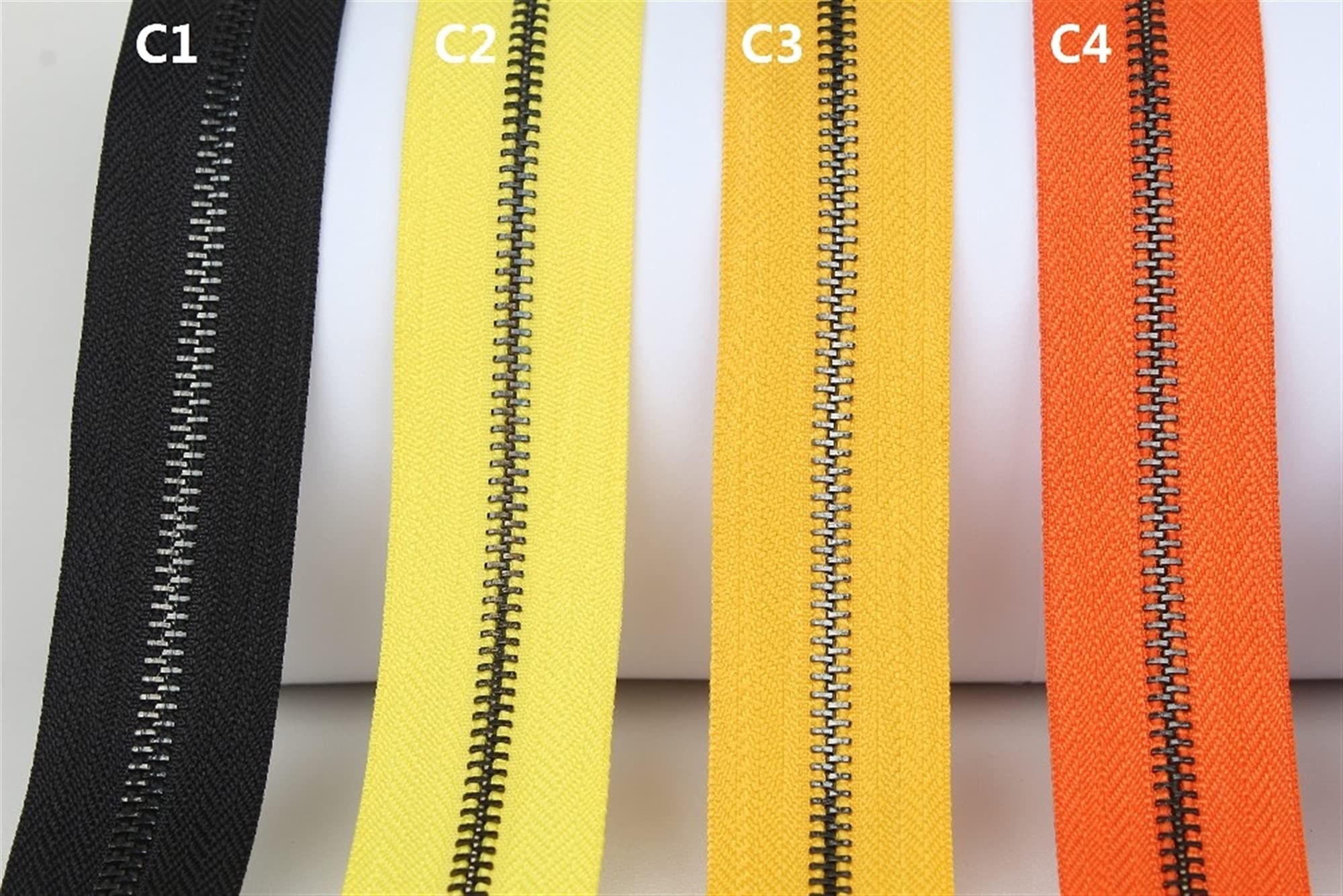 Lnanqing-Reißverschlüsse 5 # High Grad Black Metal Reißverschluss Schwarz Gelb Golden Orange Fuchsia lila einzelner offener Metall Reißverschluss Rolle, Vielseitig und langlebig(C7 Light Purple)