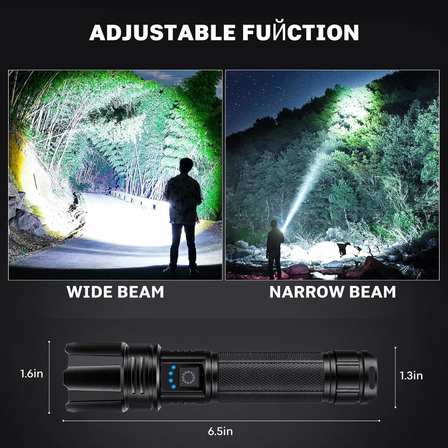 Rechargeable LED Flashlights High Lumens, 990,00 Lumen Super Bright Flashlight with 5 Modes, Powerful Waterproof Handheld Flash Light, Multifunctional Flashlight for Home Camping Hiking (2) - Image 6