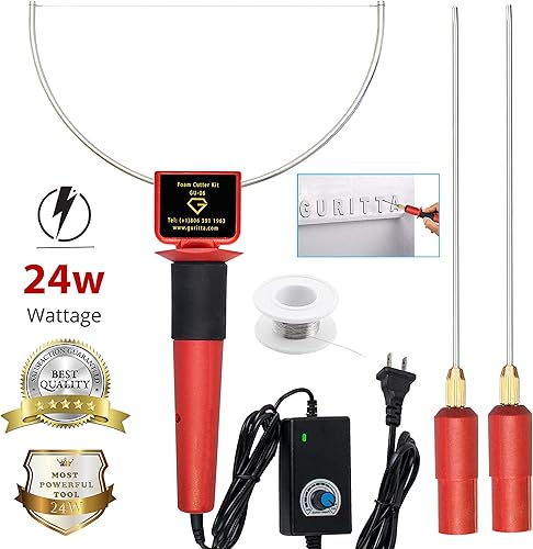 Kit de cortador eléctrico de espuma caliente perfecto de 300 a 752.0F de potencia fuerte de 24 W de Guritta, cuchillo de corte de espuma de