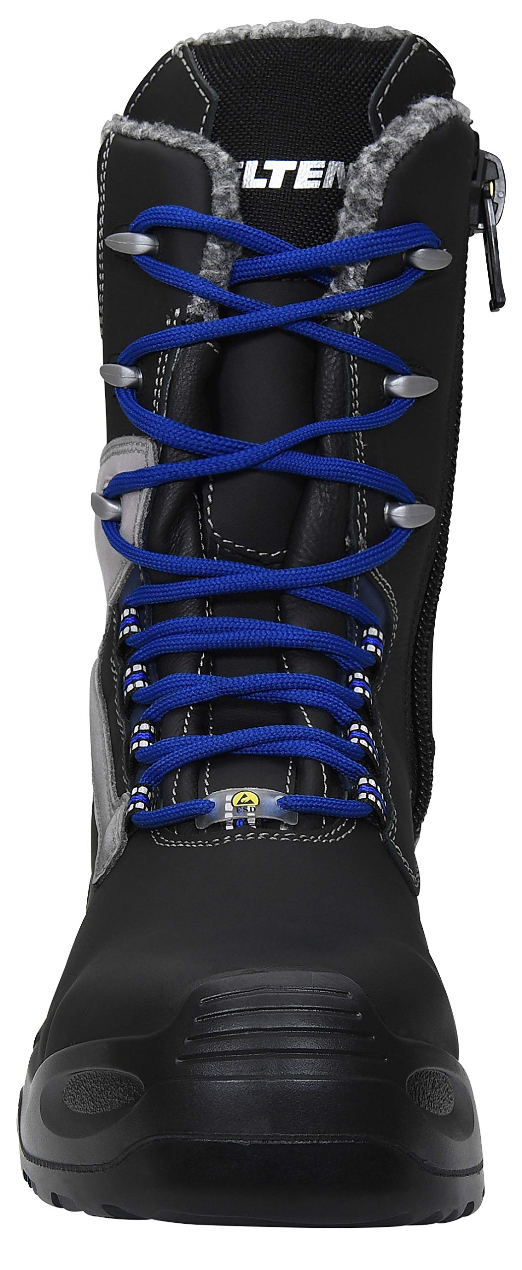 ELTEN Sicherheitsschuhe Jonte High ESD S3 CI, Damen und Herren, Leder/Textil, Kunststoffkappe (Leichter als Stahlkappe), robust 42, Schwarz-Grau