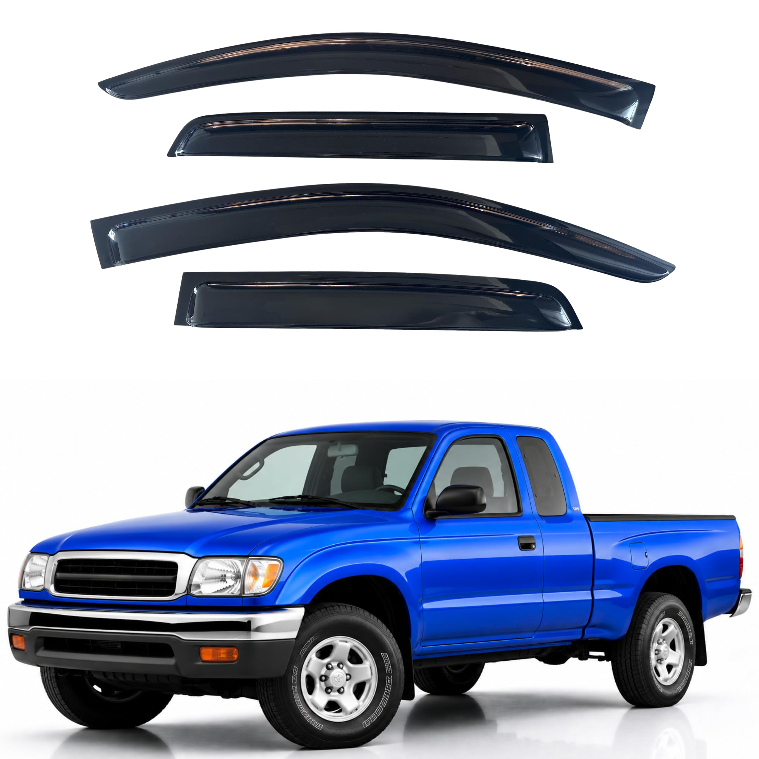 IG Window Visors Fit for 1995-2004 Toyota Tacoma Access Cab, Out-Channel Rain Guards Vent Wind Deflectors 4PC, Truck Accessories for 95-04 Toyota Tacoma (Extended Cab Only)