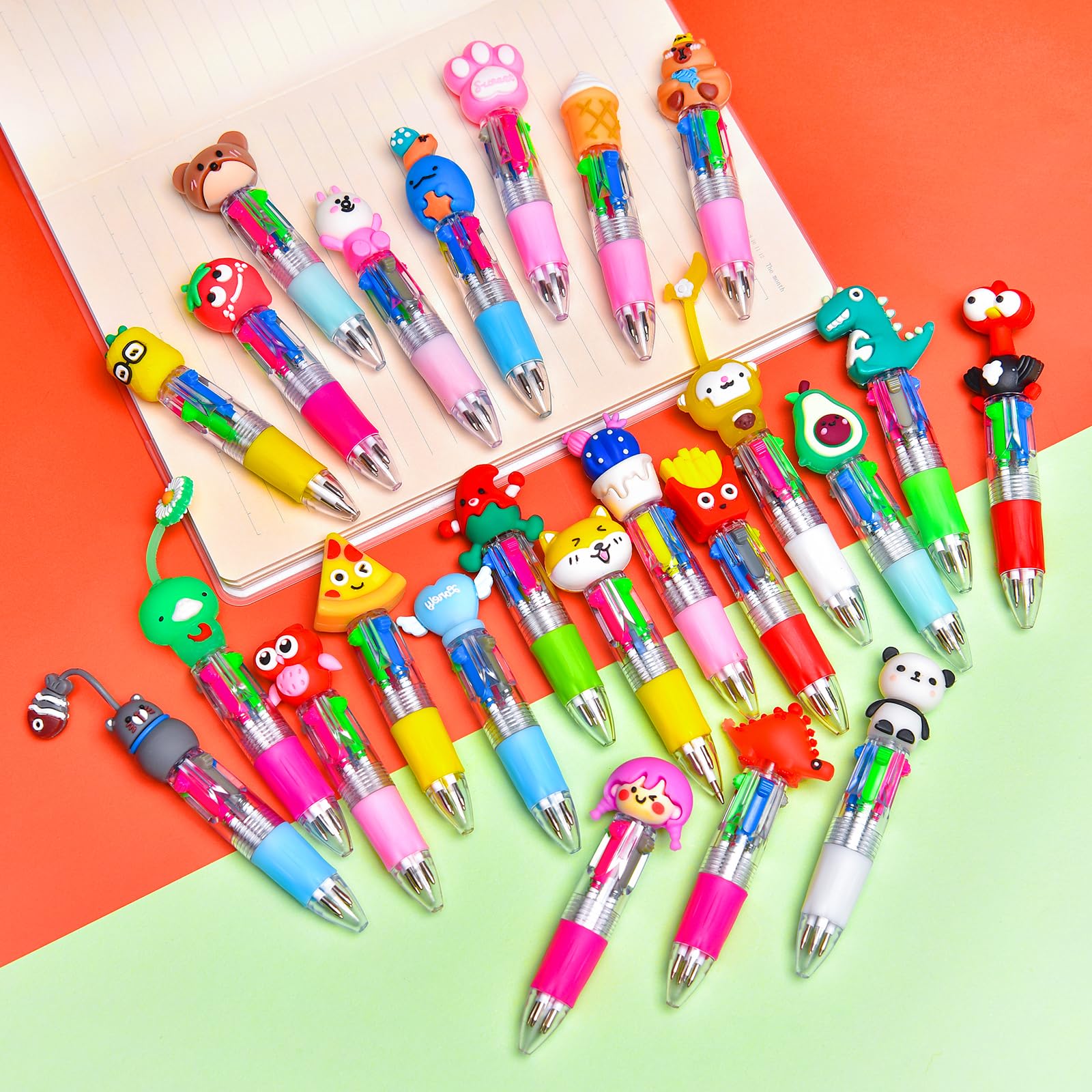 60 Stück Mini-Stifte in einem, 4-in-1, niedliche Stifte, Großpackung für Kinderpartys und Geburtstage, entzückender Kugelschreiber, Partyzubehör, Geschenke, Klassenzimmer, Studentenpreise (60