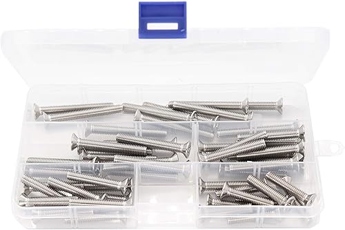 Miniatura 5 de binifiMux Juego surtido de 50 tornillos Phillips M6 de cabeza plana, acero inoxidable 304, M6x30mm/ 1.378 in/ 1.575 in/ 1.772 in/ 1.969 in / 1.969 in