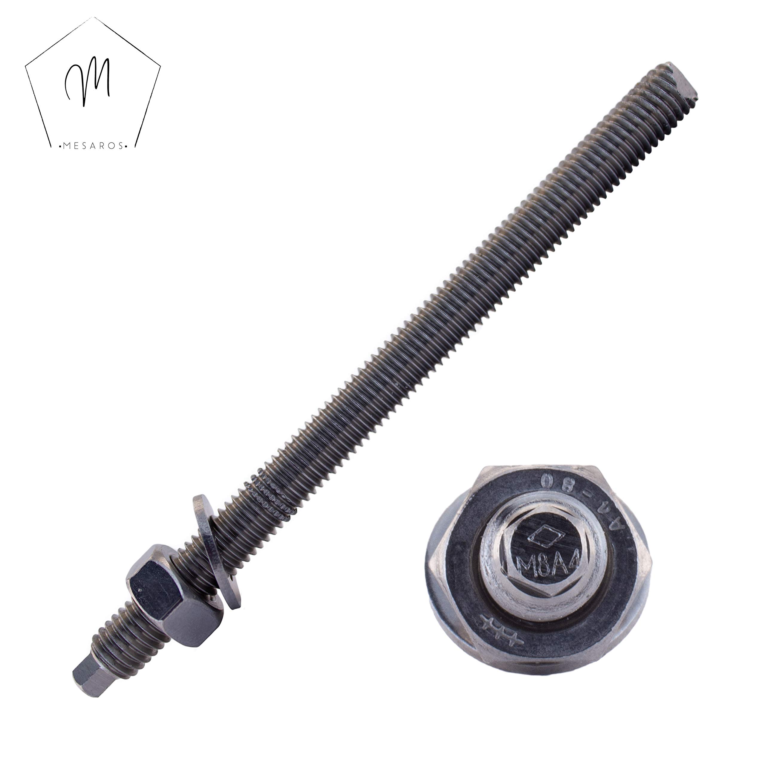 Ankerstangen M12x160 mm aus Edelstahl A4 (10 Stück) | Schlaganker - Verbundankerstangen - Verbundanker - Schwerlastdübel mit ETA Zulassung von MESAROS®