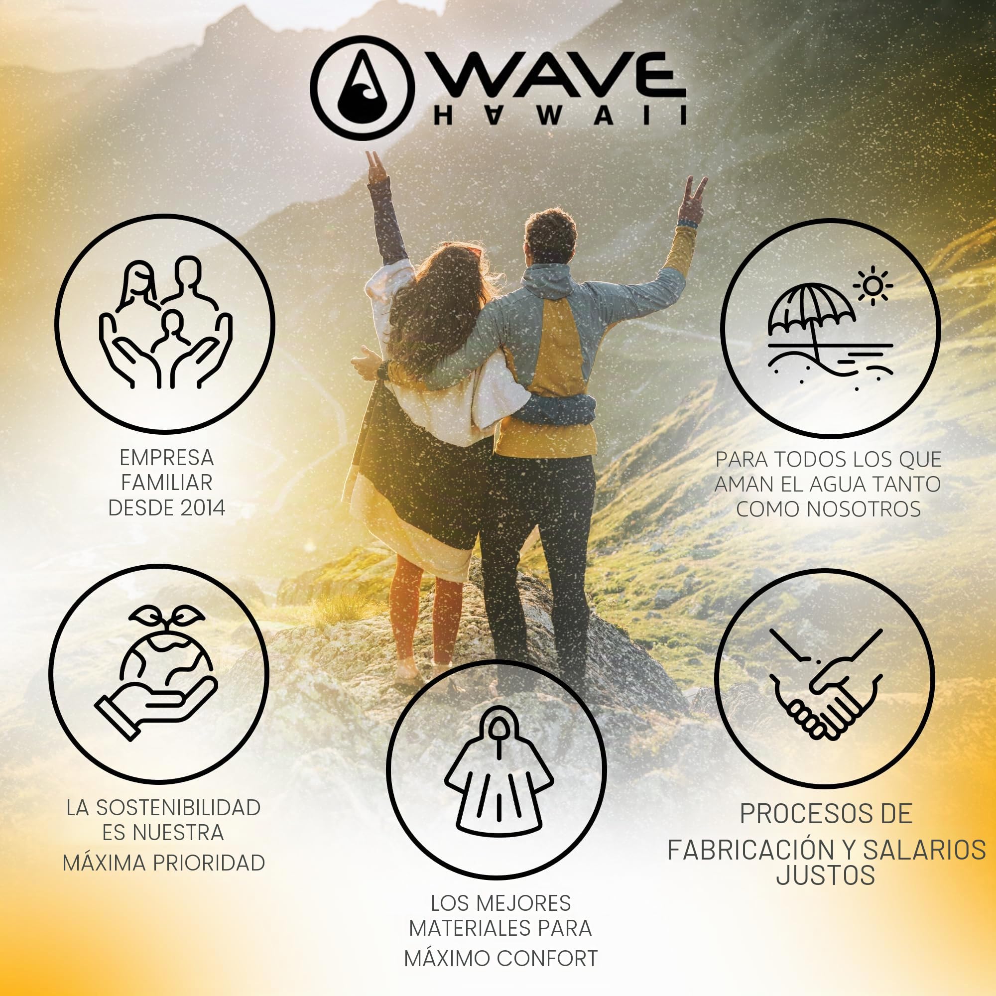 WAVE HAWAII Travel-Poncho de baño para hombre y mujer, S-M, 151-183 cm | 100% algodón, poncho de surf para adultos, toalla de rizo con alta absorción de agua, ayuda para cambiar la playa, adultos