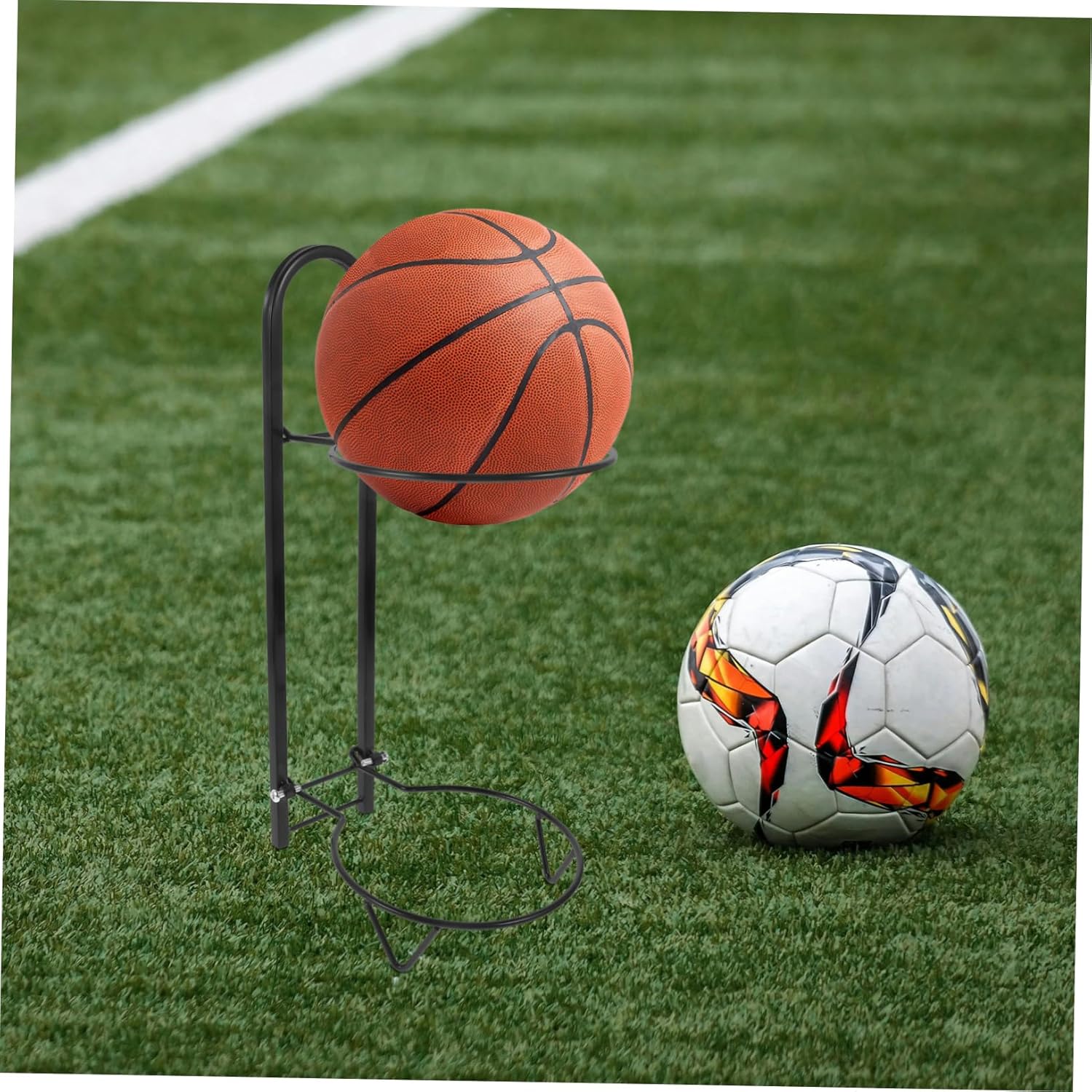 Vertical Ball Storage Rack Multi Layer Sports Organizer for Basketball Soccer Volleyball Wall Mounted Durable Holder for Home Gym School Use Elegant Design