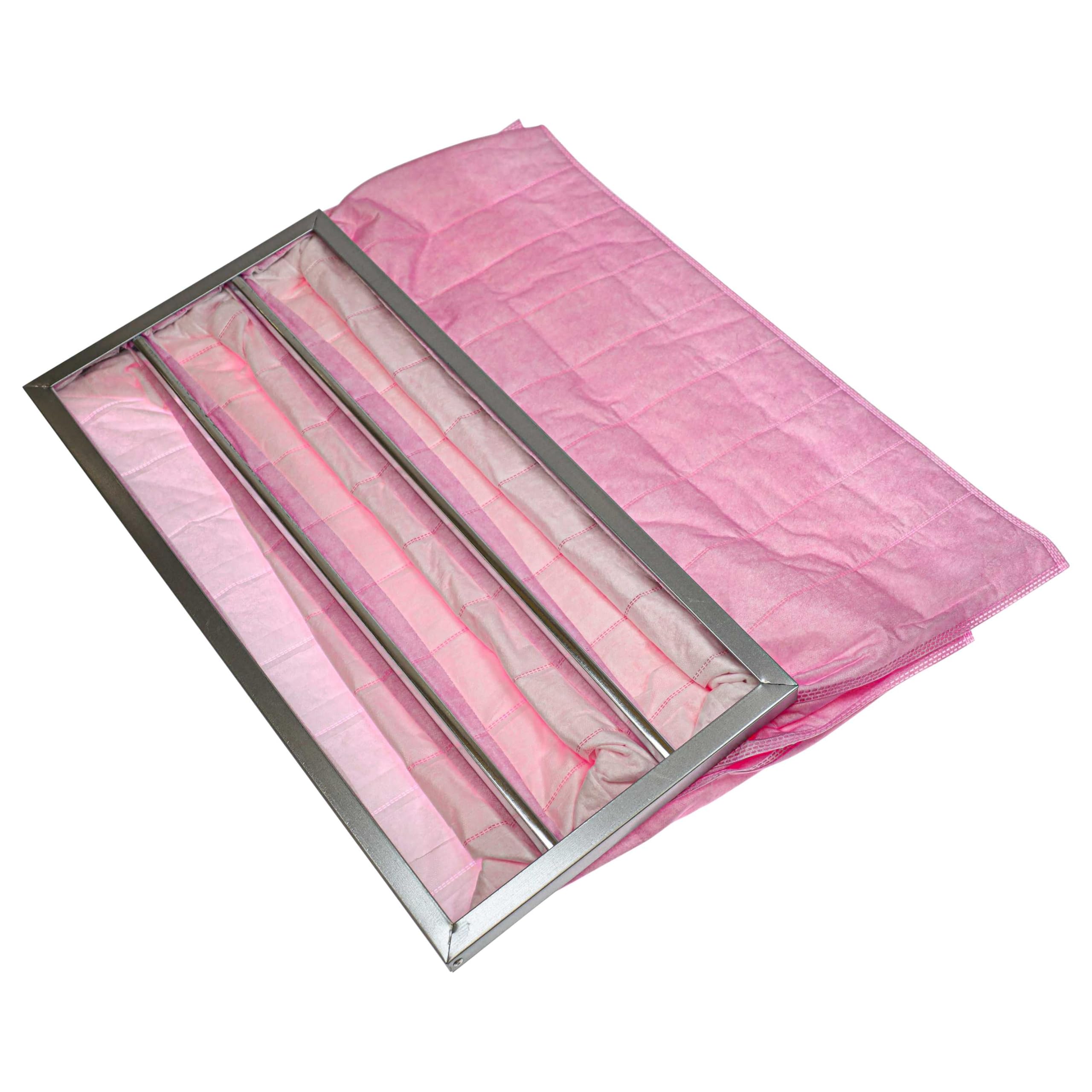 vhbw 5x Filtros de bolsa para sistemas aire acondicionado y ventilación | Filtro F7, 28,7 x 59,2 x 36 cm Rosa