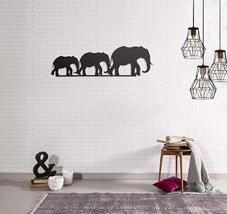 Homemania - Decoración de Pared, Acero, 50 x 0,15 x 15 cm, Color Negro