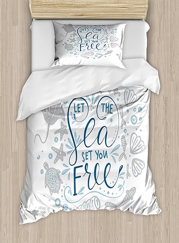 Miniatura 306 de Ambesonne Juego de funda de edredón de baloncesto, silueta de jugador de baloncesto, promoción de campeonato de competencia de atleta, juego de ropa