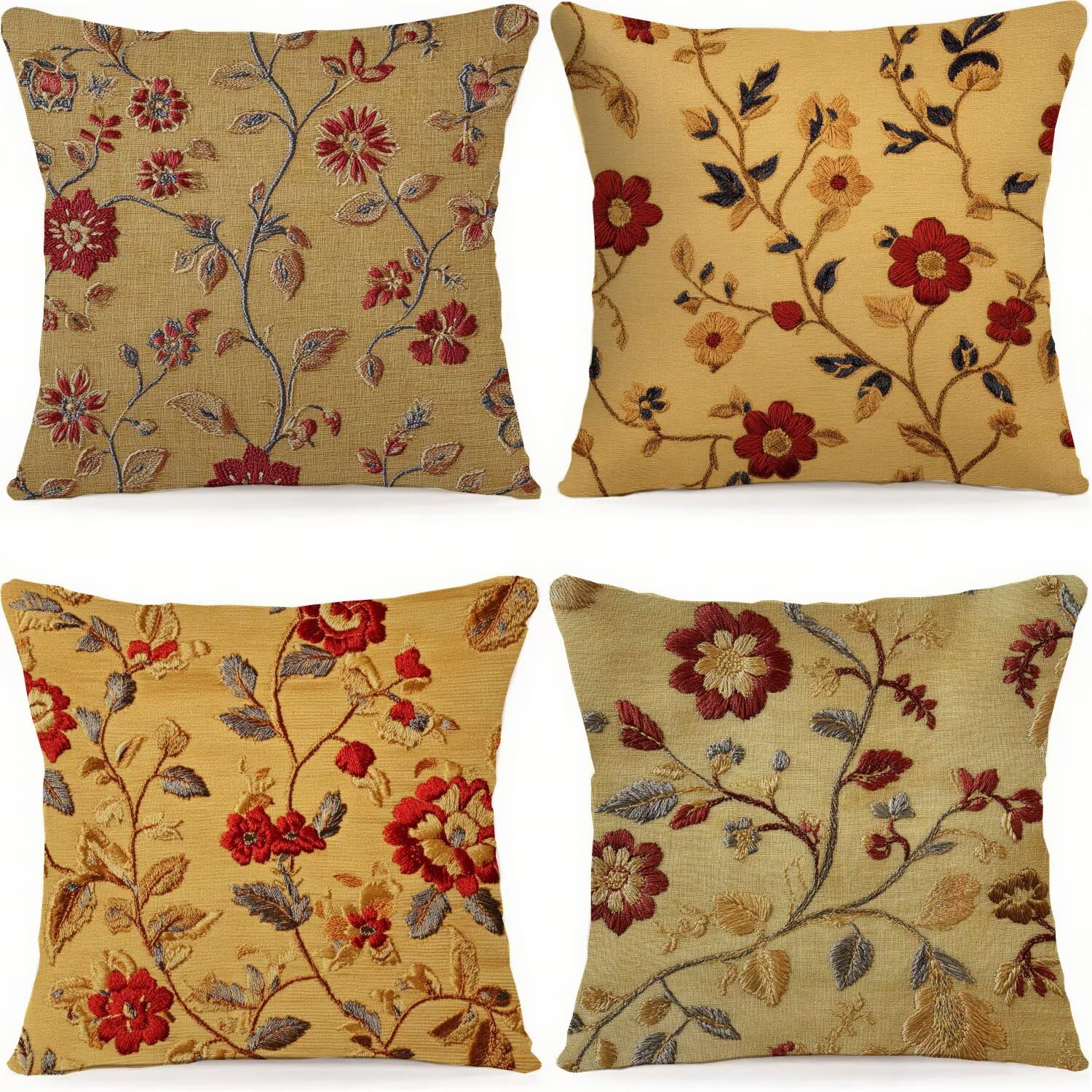 Federa per cuscino da esterno, impermeabile, autunnale, 90 x 90 cm, in lino, decorativa, quadrata, con stampa su entrambi i lati, cuscino da giardino, per soggiorno, decorazione per la casa, R-348