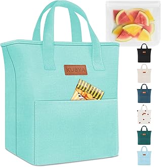 Lunch Box Lunch Bag for Women Adult Men Insulated Cooler Lunch Boxes Simple Reusable Lunchbag Cute Lunchbox Large Capacity Lunch Tote Bags for Picnic or Work, Included Food Storage Bag