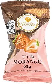 Chocolataria Gramado, Trufa de Chocolate 58% Cacau com Morango, 25 g