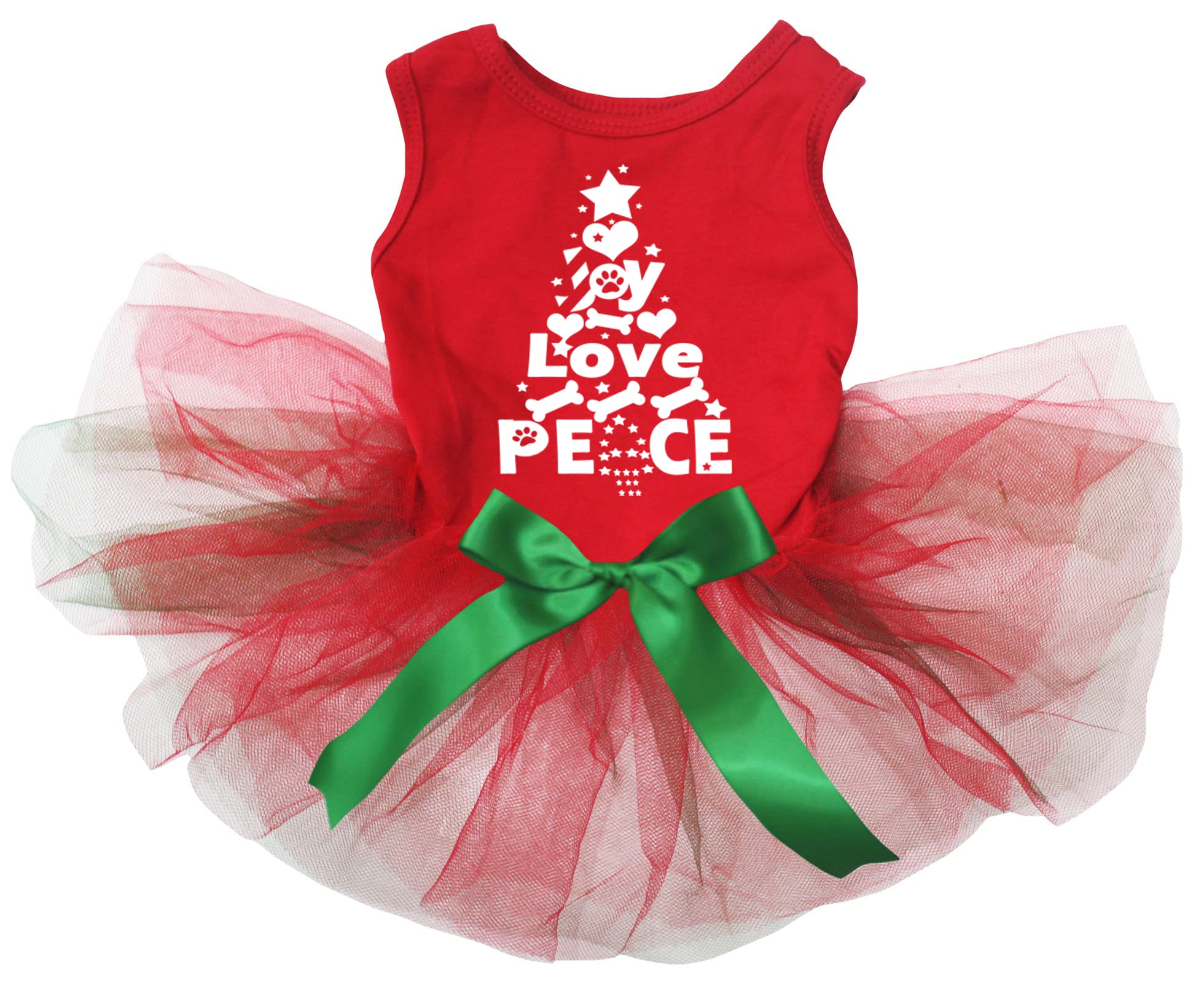 Robe pour chien sapin de Noël rouge XS vêtement festif chiot