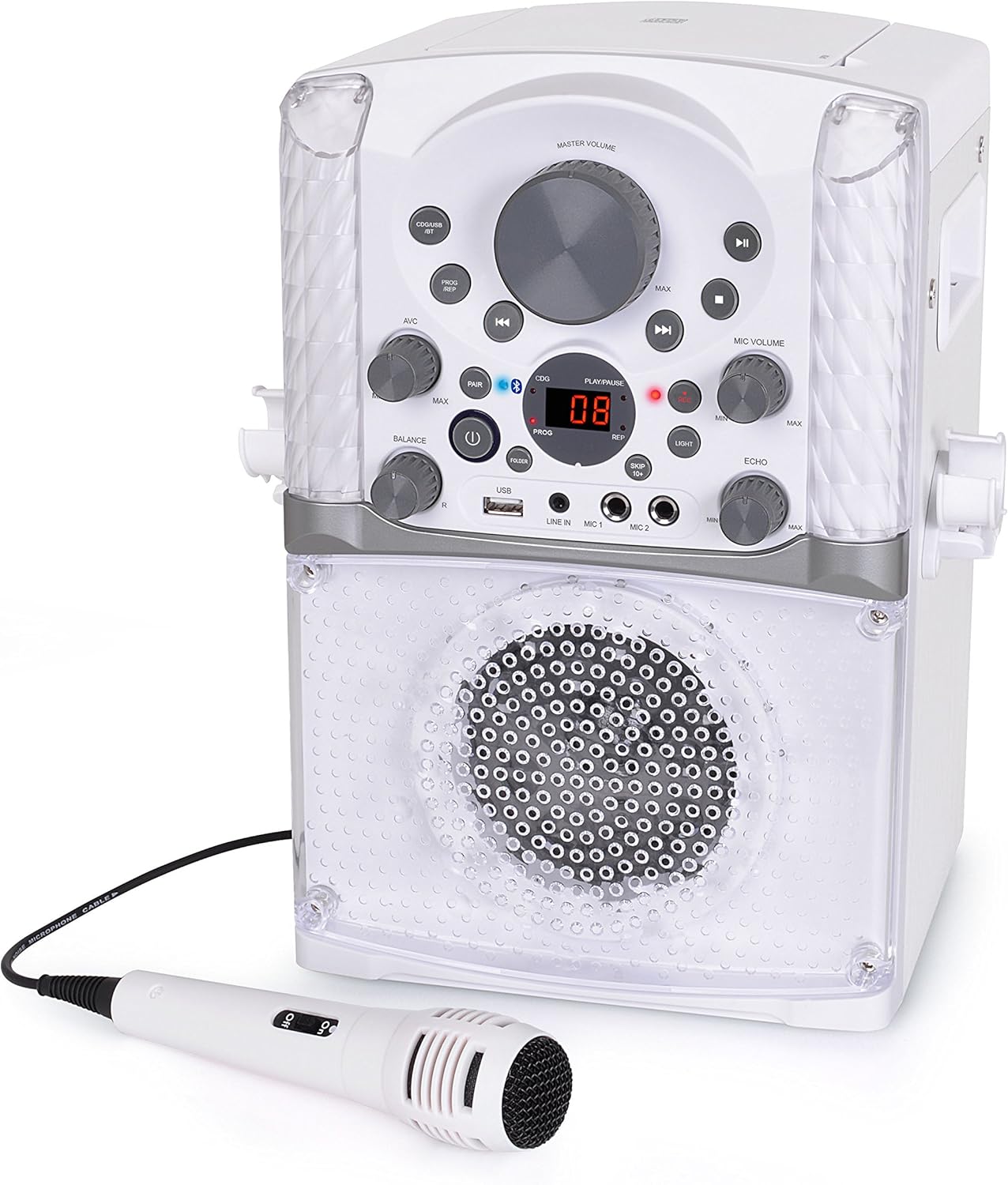 Singing Machine SML625BTWD Karaoke Machine, Portable Bluetooth CD+G Karaoke System, White : Musical Instruments