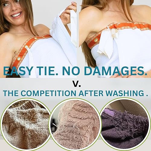 Miniatura 4 de UWRAPT - Toalla y toalla todo en uno. Sin velcro. No elástico. Ajuste para diferentes tamaños de cuerpo. Toalla de ducha para spa, toalla de sauna