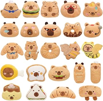 WYZOID 24PCS Kids Plush Keychains Bulk, Mini Stuffed Animal Keychains, Cute Backpack Charms, Party Favors, Classroom Prizes, Goodie Bag Fillers, Birthday Gifts for Kids