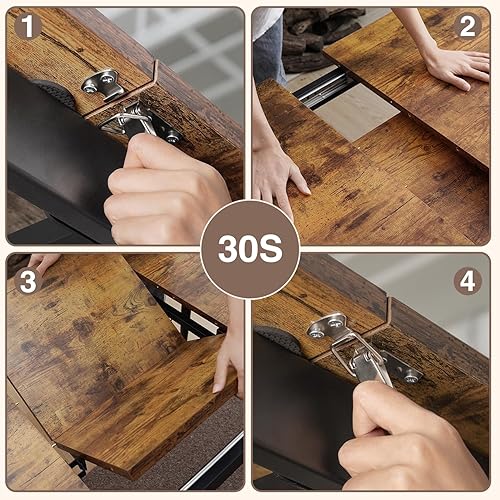 Vista 5 de 63” Extendable Dining Table Set for 4-6 People, 7-Piece Dining Table Set for 6 People with 6 Chairs, MDF Wood Board Kitchen Table Set for Small Gris