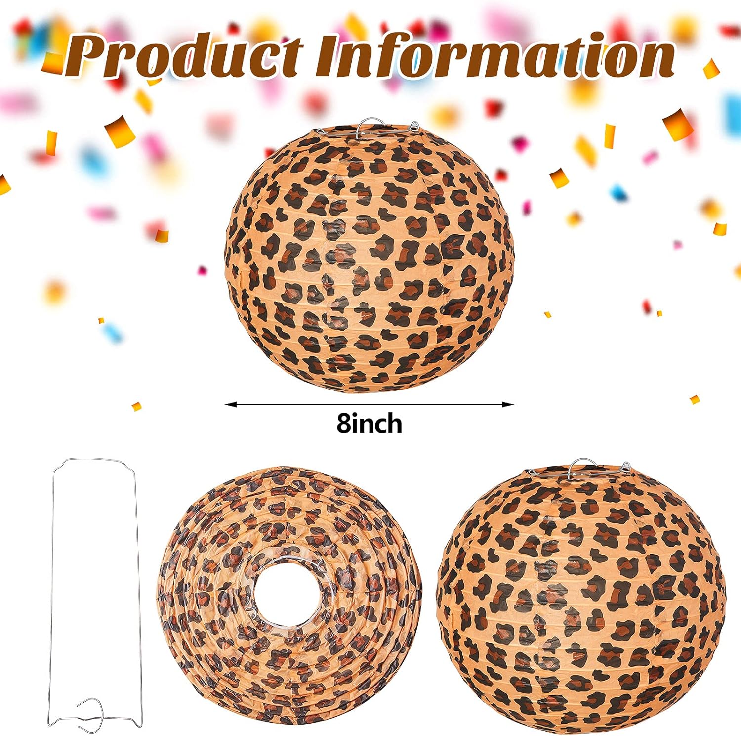 Mudder 12 Pieces 12 Pieces Jungle Decorations Safari Animal Print Paper Lanterns Jungle Theme Classroom Decorations Hanging Lantern for Wild Animal Birthday Party Farm Home Doorway Ceiling Supplies