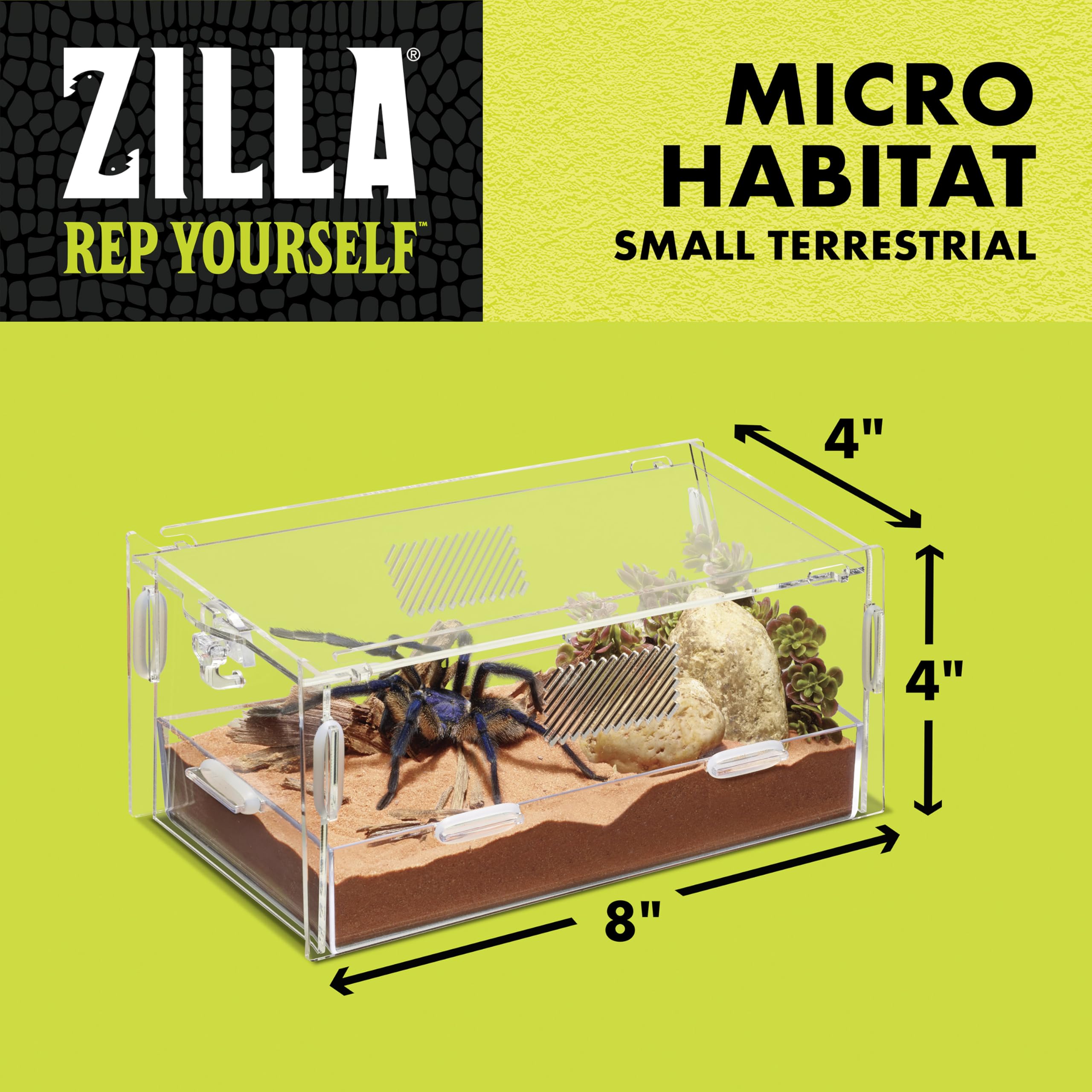 Zilla Micro Habitat Terraria z zatrzaskiem blokującym, naziemne, małe