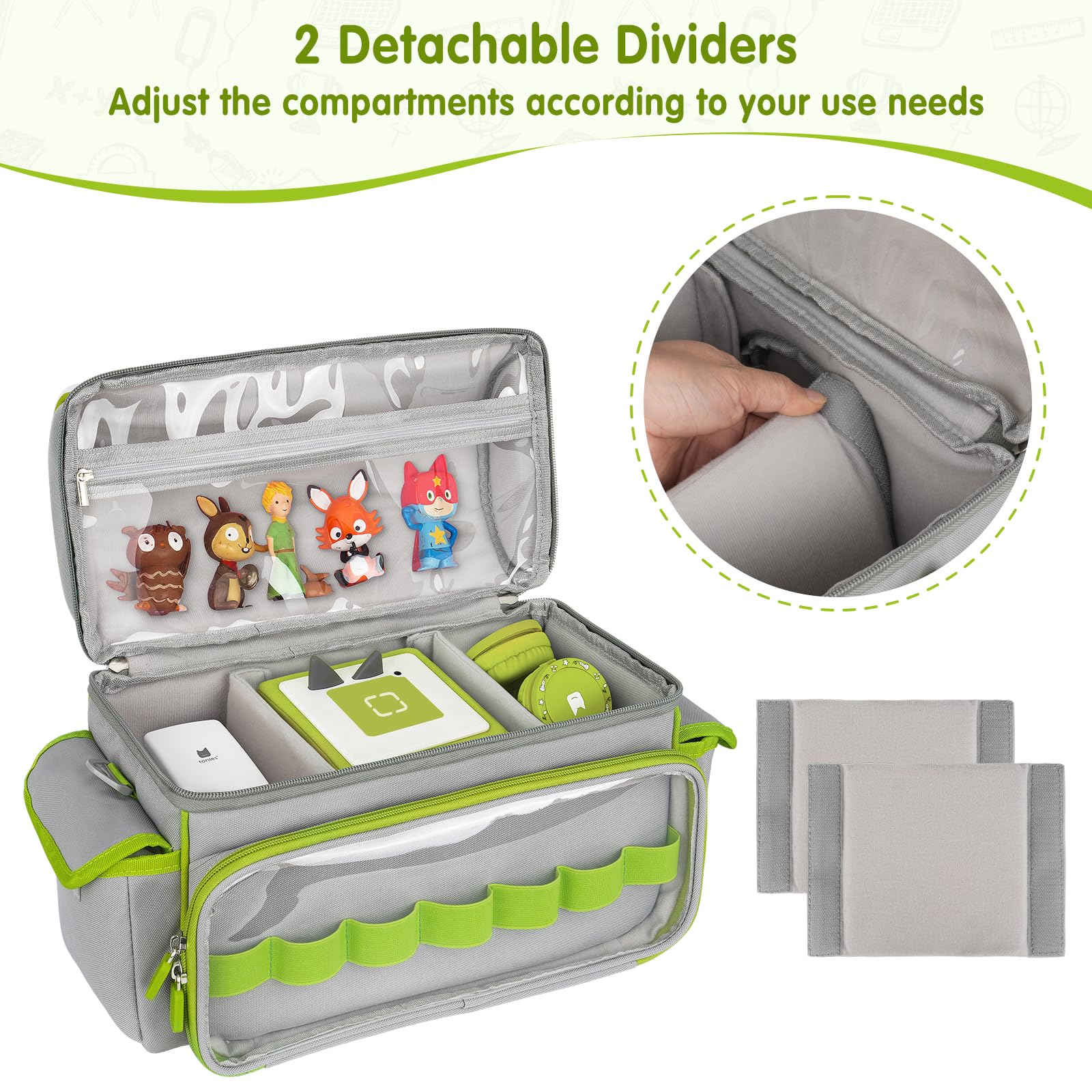 Jaffzora Carrying Case Compatible with Toniebox 2 & 1 Starter Set,Cute Storage Bag for Tonies Figures Characters,Tonies Headphones & Accessories - Image 4