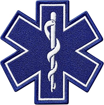 EMS Iron On Patch Emergency Medical Services Embroidery, First Responder DIY Sew-On Patch for Jackets, Bags, Hats